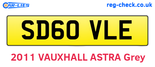SD60VLE are the vehicle registration plates.