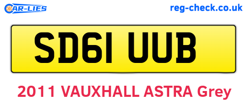 SD61UUB are the vehicle registration plates.