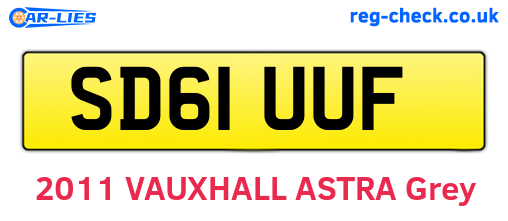 SD61UUF are the vehicle registration plates.