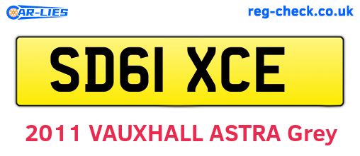 SD61XCE are the vehicle registration plates.