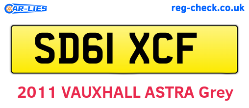 SD61XCF are the vehicle registration plates.