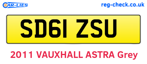 SD61ZSU are the vehicle registration plates.