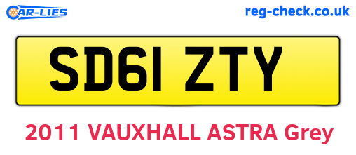 SD61ZTY are the vehicle registration plates.