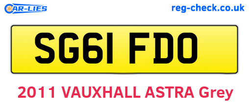 SG61FDO are the vehicle registration plates.
