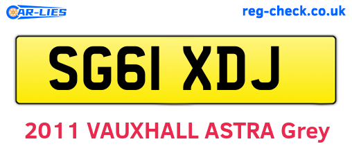 SG61XDJ are the vehicle registration plates.