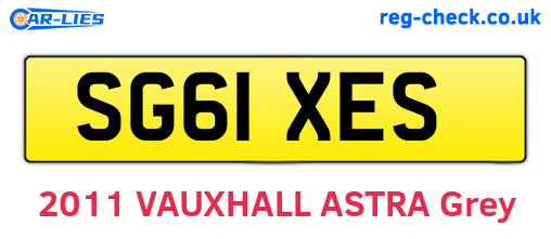 SG61XES are the vehicle registration plates.