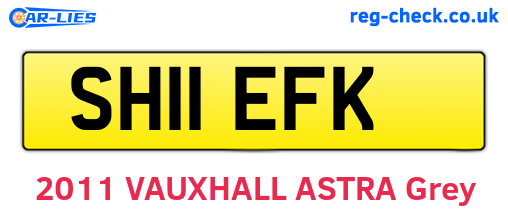SH11EFK are the vehicle registration plates.