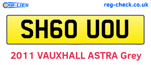 SH60UOU are the vehicle registration plates.
