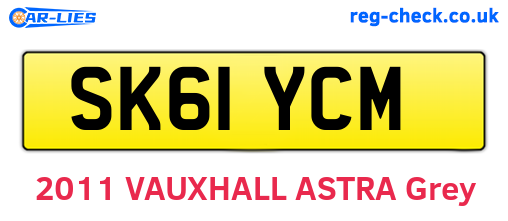 SK61YCM are the vehicle registration plates.