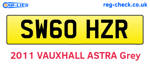 SW60HZR are the vehicle registration plates.