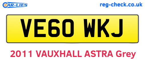 VE60WKJ are the vehicle registration plates.