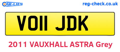 VO11JDK are the vehicle registration plates.