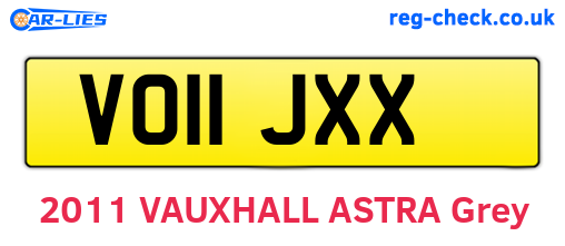 VO11JXX are the vehicle registration plates.
