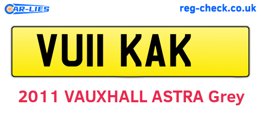 VU11KAK are the vehicle registration plates.