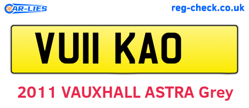 VU11KAO are the vehicle registration plates.