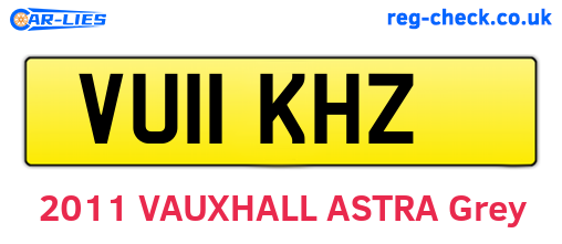 VU11KHZ are the vehicle registration plates.
