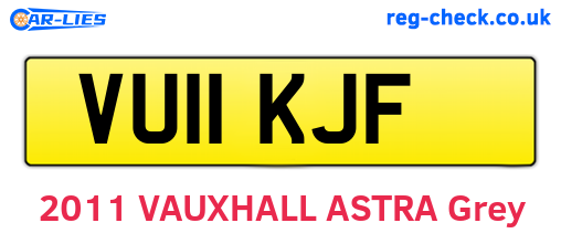 VU11KJF are the vehicle registration plates.