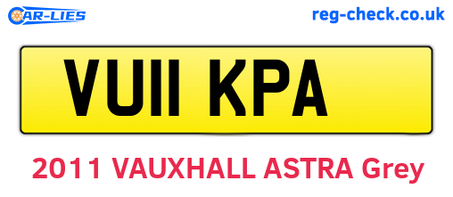VU11KPA are the vehicle registration plates.