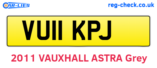 VU11KPJ are the vehicle registration plates.