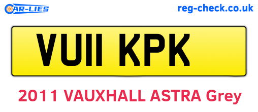 VU11KPK are the vehicle registration plates.