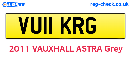 VU11KRG are the vehicle registration plates.