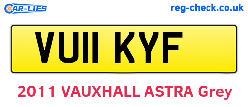 VU11KYF are the vehicle registration plates.