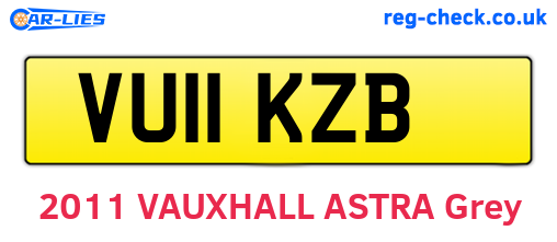 VU11KZB are the vehicle registration plates.