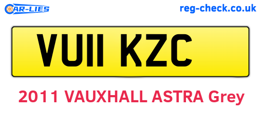 VU11KZC are the vehicle registration plates.