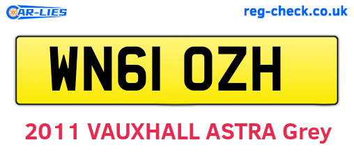 WN61OZH are the vehicle registration plates.