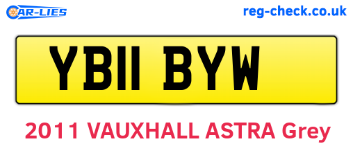 YB11BYW are the vehicle registration plates.