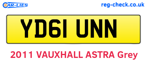 YD61UNN are the vehicle registration plates.