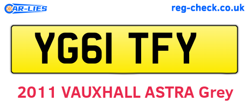 YG61TFY are the vehicle registration plates.