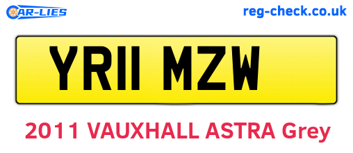 YR11MZW are the vehicle registration plates.