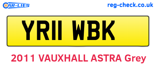 YR11WBK are the vehicle registration plates.