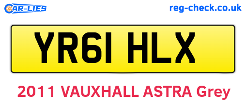 YR61HLX are the vehicle registration plates.