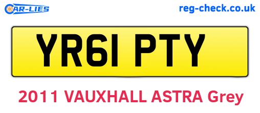 YR61PTY are the vehicle registration plates.