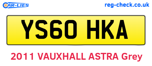 YS60HKA are the vehicle registration plates.