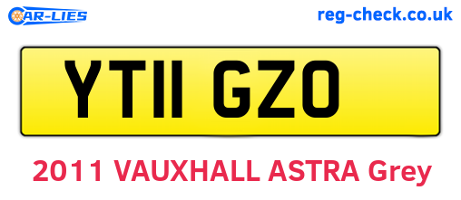 YT11GZO are the vehicle registration plates.