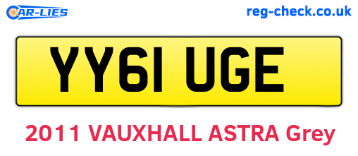 YY61UGE are the vehicle registration plates.
