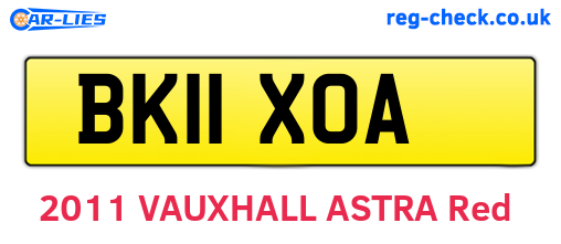 BK11XOA are the vehicle registration plates.