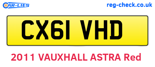 CX61VHD are the vehicle registration plates.