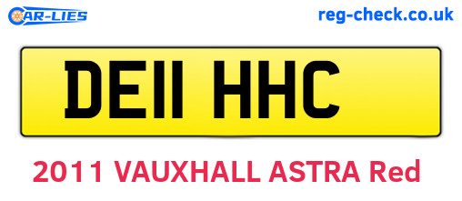 DE11HHC are the vehicle registration plates.