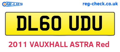 DL60UDU are the vehicle registration plates.