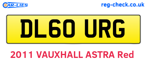 DL60URG are the vehicle registration plates.