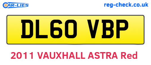DL60VBP are the vehicle registration plates.