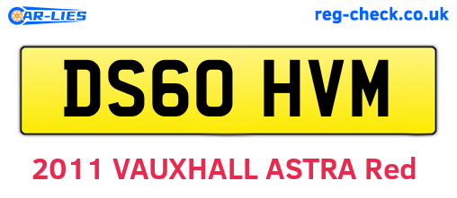 DS60HVM are the vehicle registration plates.