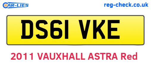 DS61VKE are the vehicle registration plates.
