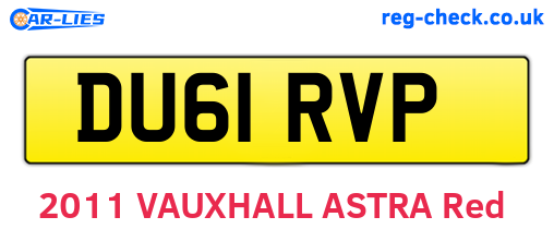 DU61RVP are the vehicle registration plates.