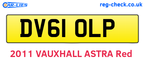 DV61OLP are the vehicle registration plates.