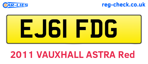 EJ61FDG are the vehicle registration plates.